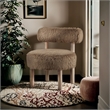 Meridian Furniture Ambre Tan Vegan Shearling Fabric Upholstered Accent Chair