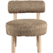 Meridian Furniture Ambre Tan Vegan Shearling Fabric Upholstered Accent Chair