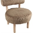 Meridian Furniture Ambre Tan Vegan Shearling Fabric Upholstered Accent Chair