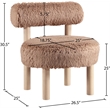 Meridian Furniture Ambre Tan Vegan Shearling Fabric Upholstered Accent Chair