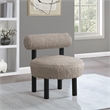 Meridian Furniture Ambre Beige Vegan Shearling Fabric Upholstered Accent Chair