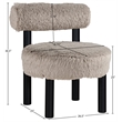 Meridian Furniture Ambre Beige Vegan Shearling Fabric Upholstered Accent Chair