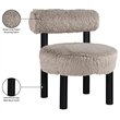 Meridian Furniture Ambre Beige Vegan Shearling Fabric Upholstered Accent Chair