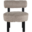Meridian Furniture Ambre Beige Vegan Shearling Fabric Upholstered Accent Chair