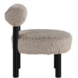 Meridian Furniture Ambre Beige Vegan Shearling Fabric Upholstered Accent Chair