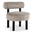 Meridian Furniture Ambre Beige Vegan Shearling Fabric Upholstered Accent Chair