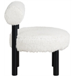 Meridian Furniture Ambre Cream Vegan Shearling Fabric Upholstered Accent Chair
