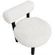 Meridian Furniture Ambre Cream Vegan Shearling Fabric Upholstered Accent Chair