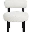 Meridian Furniture Ambre Cream Vegan Shearling Fabric Upholstered Accent Chair