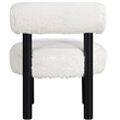 Meridian Furniture Ambre Cream Vegan Shearling Fabric Upholstered Accent Chair