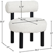 Meridian Furniture Ambre Cream Vegan Shearling Fabric Upholstered Accent Chair