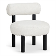 Meridian Furniture Ambre Cream Vegan Shearling Fabric Upholstered Accent Chair