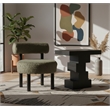 Meridian Furniture Ambre Green Vegan Shearling Fabric Upholstered Accent Chair