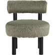 Meridian Furniture Ambre Green Vegan Shearling Fabric Upholstered Accent Chair