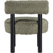 Meridian Furniture Ambre Green Vegan Shearling Fabric Upholstered Accent Chair
