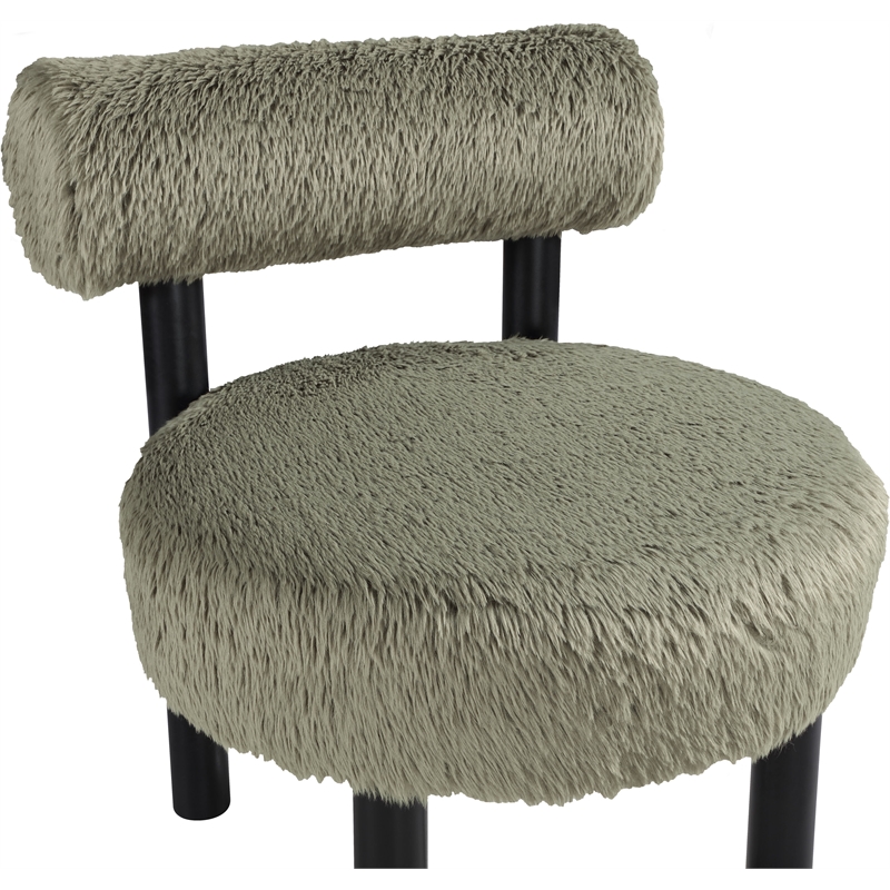 Meridian Furniture Ambre Green Vegan Shearling Fabric Upholstered Accent Chair