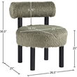 Meridian Furniture Ambre Green Vegan Shearling Fabric Upholstered Accent Chair
