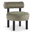 Meridian Furniture Ambre Green Vegan Shearling Fabric Upholstered Accent Chair