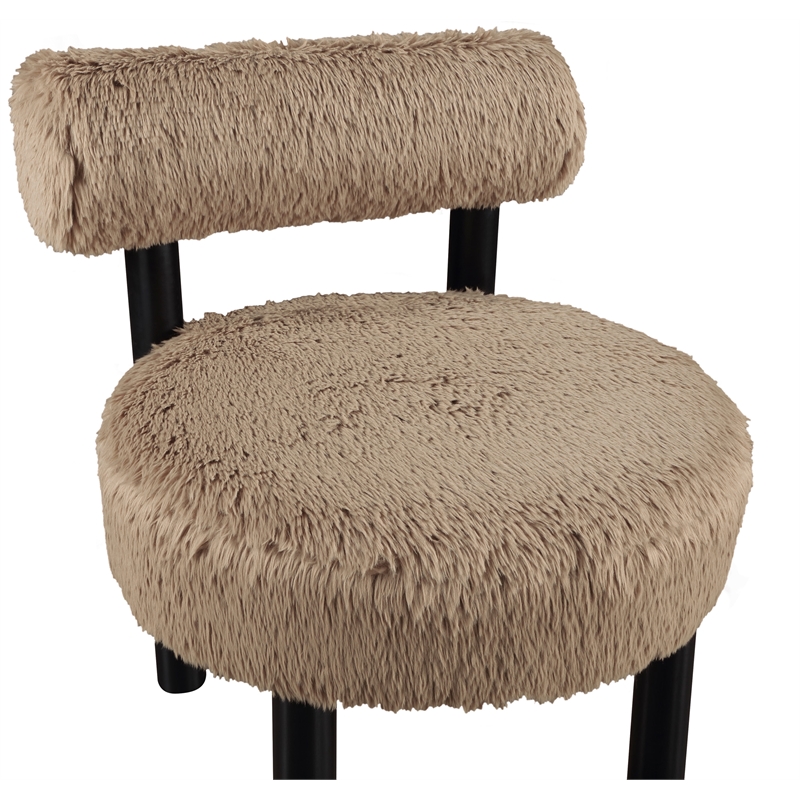 Meridian Furniture Ambre Tan Vegan Shearling Fabric Upholstered Accent Chair