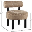 Meridian Furniture Ambre Tan Vegan Shearling Fabric Upholstered Accent Chair