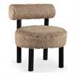 Meridian Furniture Ambre Tan Vegan Shearling Fabric Upholstered Accent Chair