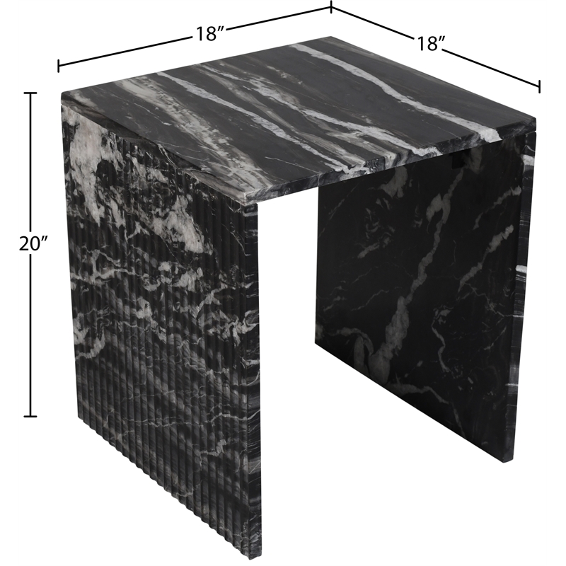 Meridian Furniture Pienza Black Marble End Table