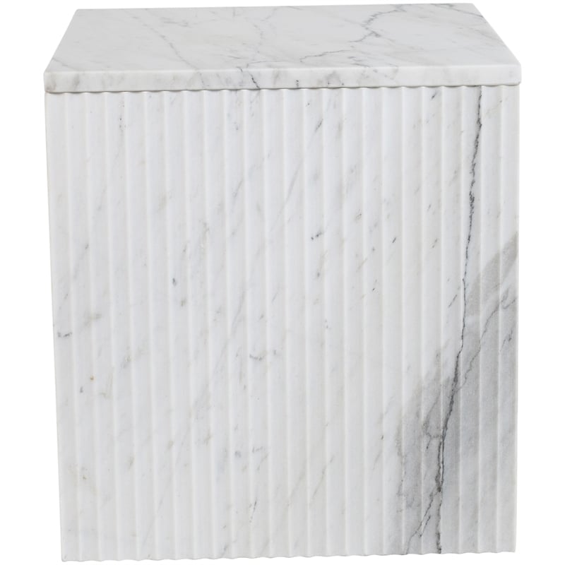 Meridian Furniture Pienza White Marble End Table