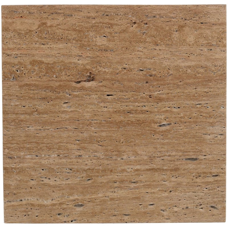 Meridian Furniture Pienza Beige Travertine End Table