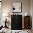 Meridian Furniture Astrid Black Solid Wood And Oak Veneer Chest
