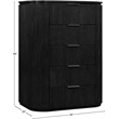 Meridian Furniture Astrid Black Solid Wood And Oak Veneer Chest