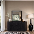 Meridian Furniture Astrid Black Solid Wood And Oak Veneer Dresser