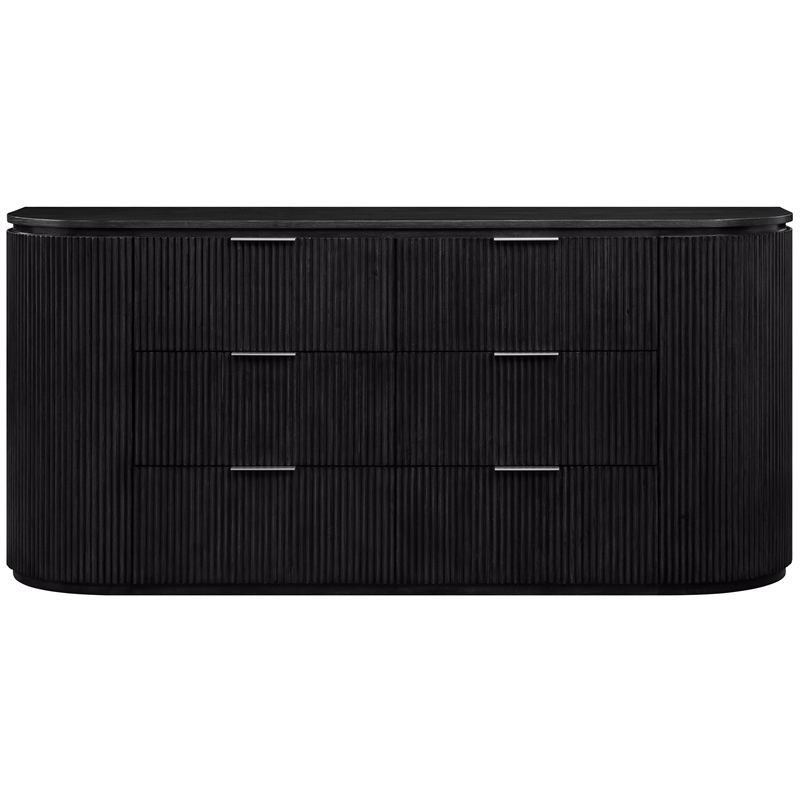 Meridian Furniture Astrid Black Solid Wood And Oak Veneer Dresser