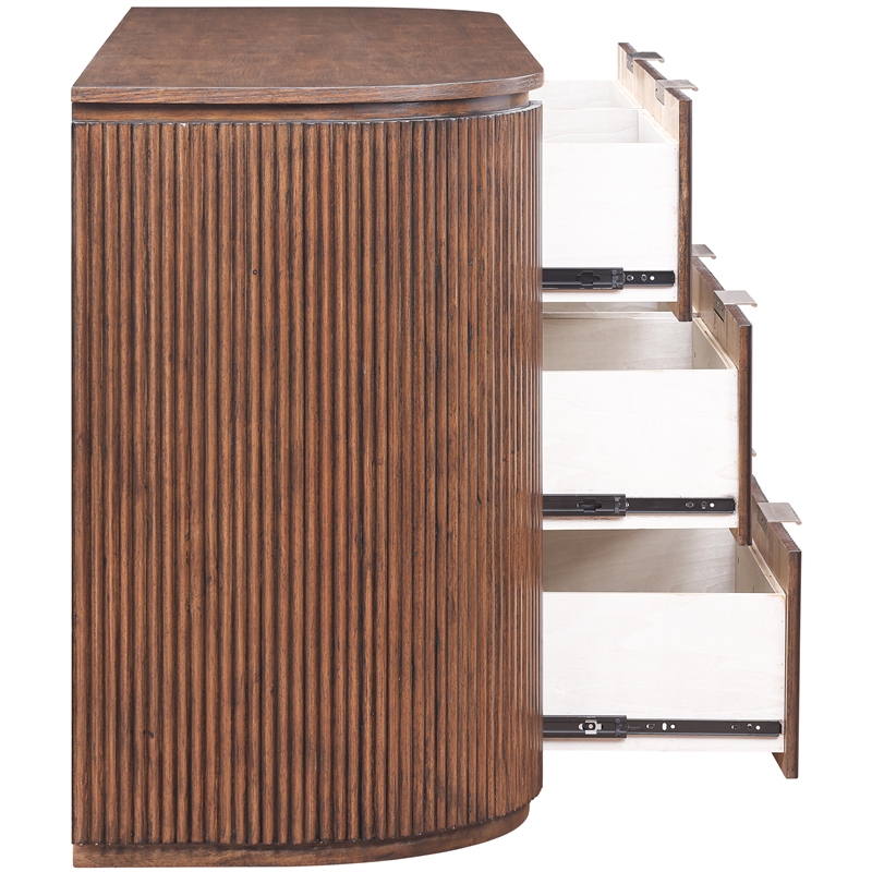 Meridian Furniture Astrid Brown Solid Wood And Oak Veneer Dresser
