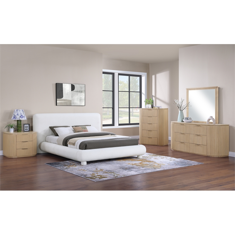 Meridian Furniture Astrid Natural Solid Wood And Oak Veneer Chest