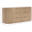 Meridian Furniture Astrid Natural Solid Wood And Oak Veneer Dresser