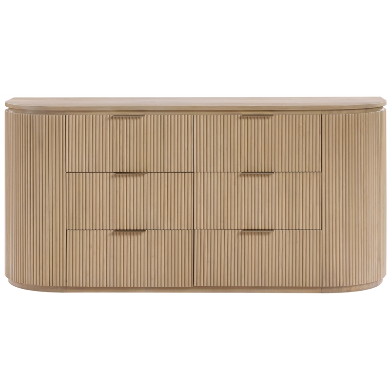Meridian Furniture Astrid Natural Solid Wood And Oak Veneer Dresser