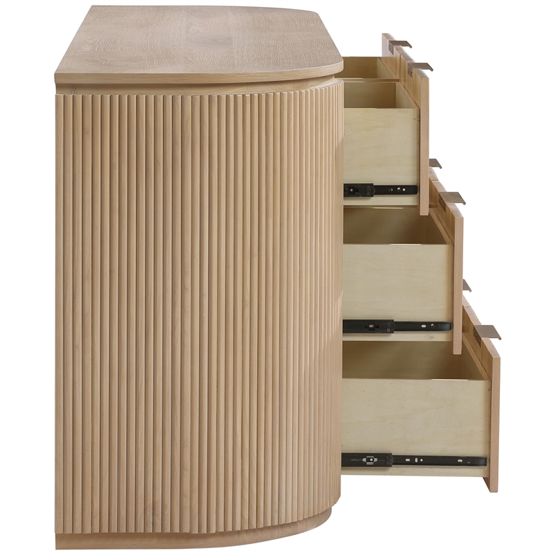 Meridian Furniture Astrid Natural Solid Wood And Oak Veneer Dresser