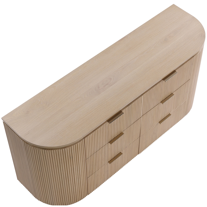 Meridian Furniture Astrid Natural Solid Wood And Oak Veneer Dresser