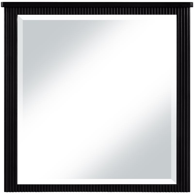 Meridian Furniture Astrid Black Solid Wood And Oak Veneer Mirror