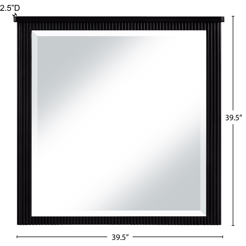 Meridian Furniture Astrid Black Solid Wood And Oak Veneer Mirror