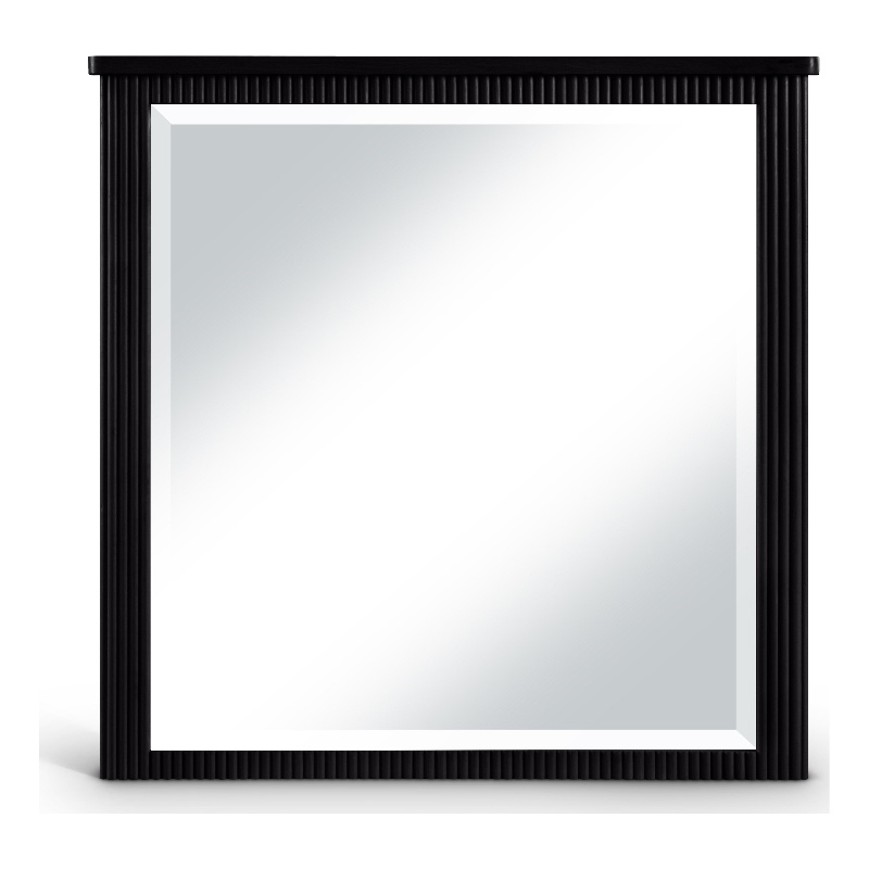 Meridian Furniture Astrid Black Solid Wood And Oak Veneer Mirror