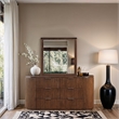 Meridian Furniture Astrid Brown Solid Wood And Oak Veneer Mirror