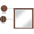 Meridian Furniture Astrid Brown Solid Wood And Oak Veneer Mirror