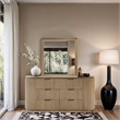 Meridian Furniture Astrid Natural Solid Wood And Oak Veneer Mirror