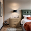 Meridian Furniture Astrid Natural Solid Wood And Oak Veneer Nightstand