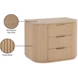 Meridian Furniture Astrid Natural Solid Wood And Oak Veneer Nightstand