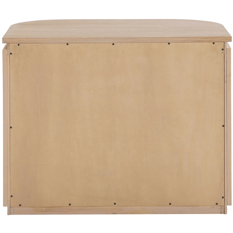 Meridian Furniture Astrid Natural Solid Wood And Oak Veneer Nightstand