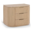Meridian Furniture Astrid Natural Solid Wood And Oak Veneer Nightstand