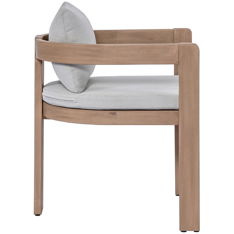 Meridian Furniture Newport Grey Water Resistant Fabric Patio Dining Chair