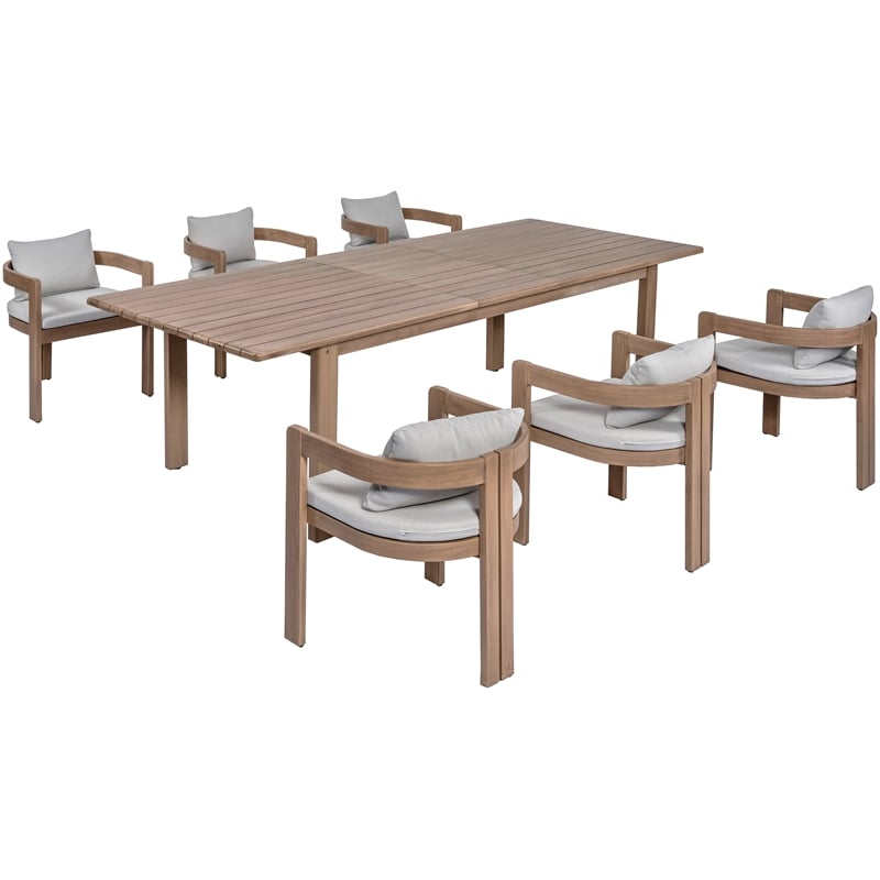 Meridian Furniture Newport Grey Water Resistant Fabric Patio Dining Chair